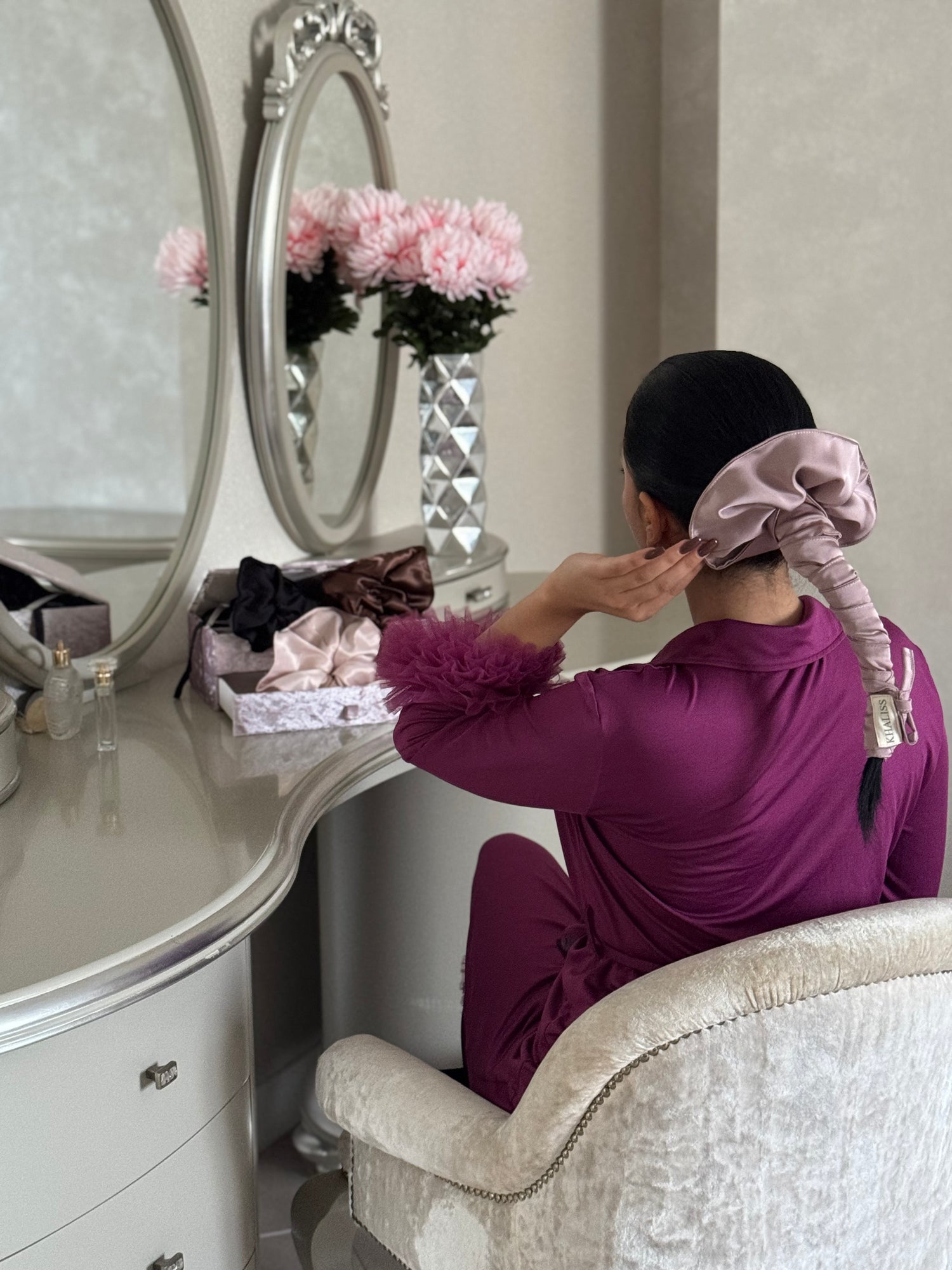 Kardoune en satin de soie